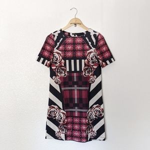 River Island Floral Print Mini Short-sleeved Shift Dress